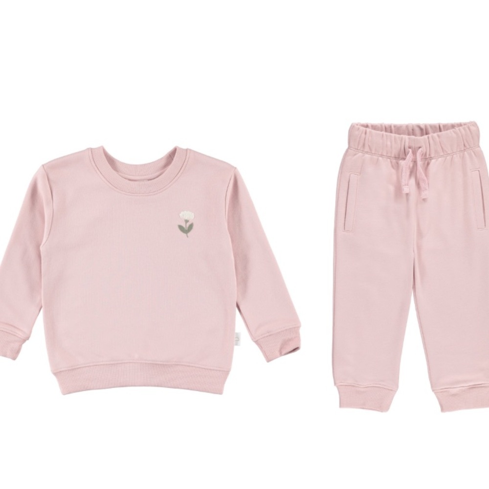 NEW Baby Girl Pink Sweatshirt and Jogger Set